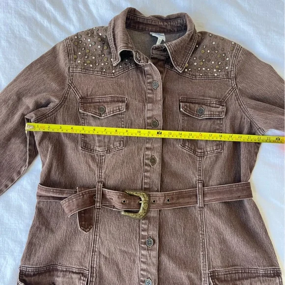 Belted Denim Dress DG2 by Diane Gilman Size XL - Picture 11 of 13